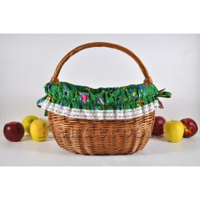 Kosárbélés - matyó (zöld alapon)