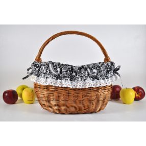 Kosárbélés - csipke (fekete)