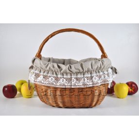   Kosárbélés - natúr alapon pöttyös (vastagabb textilből)