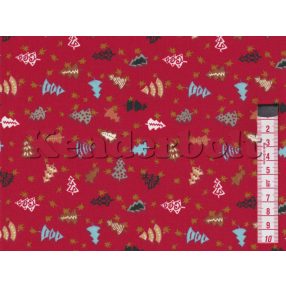 Karácsonyfaerdő karácsonyi pamutvászon