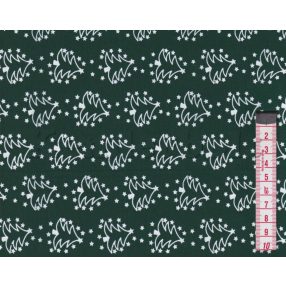 Kis karácsonyfák (zöld) karácsonyi pamutvászon