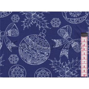 Karácsonyi gömb (kék) pamutvászon