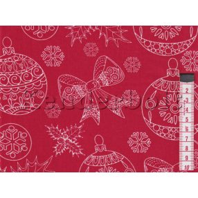 Karácsonyi gömb (piros) pamutvászon