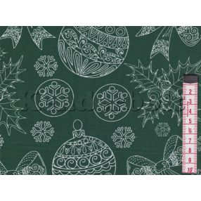 Karácsonyi gömb (zöld) pamutvászon