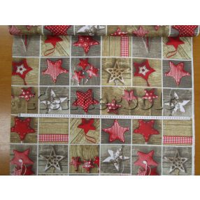Csillag díszek karácsonyi pamutvászon
