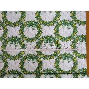 Adventi koszorú (sárga) karácsonyi pamutvászon