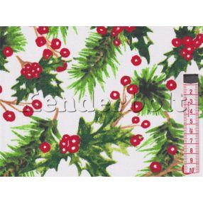 Fagyöngy karácsonyi pamutvászon