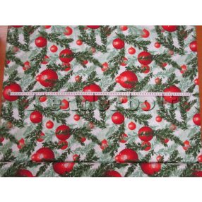 Fenyőág karácsonyi pamutvászon