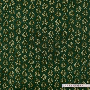 Kis karácsonyfák (zöld-arany) karácsonyi pamutvászon