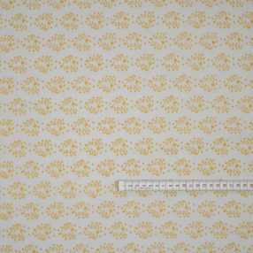 Kis karácsonyfák (fehér-arany) karácsonyi pamutvászon