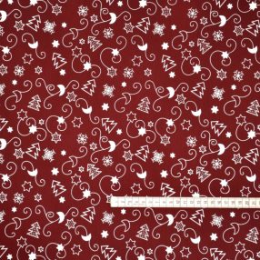 Karácsonyi varázslat (bordó) karácsonyi pamutvászon