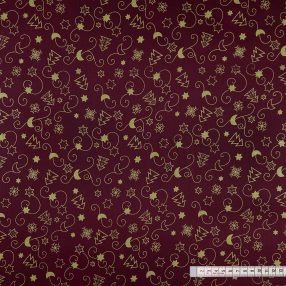 Karácsonyi varázslat (bordó-arany) pamutvászon