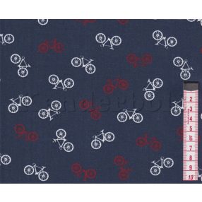 Bicikli (kék) pamutvászon