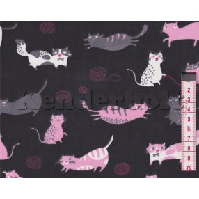 Cicák (fekete) pamutvászon