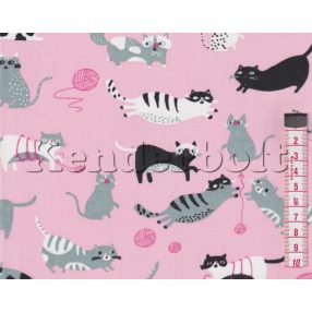 Cicák (rózsaszín) pamutvászon