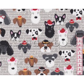 Kutyuskák (szürke) pamutvászon