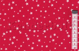 Csillagkavalkád (piros) karácsonyi pamutvászon