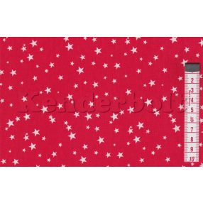 Csillagkavalkád (piros) karácsonyi pamutvászon