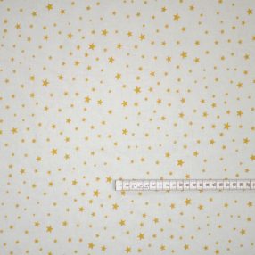 Csillagkavalkád (fehér-arany) karácsonyi pamutvászon