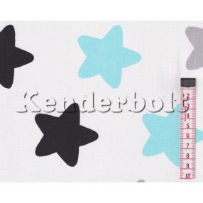 Nagy csillagok (kék) pamutvászon