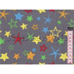 Színes csillag (szürke) pamutvászon