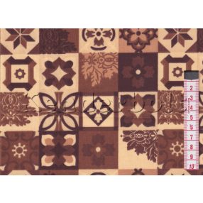 Csempe (barna) pamutvászon