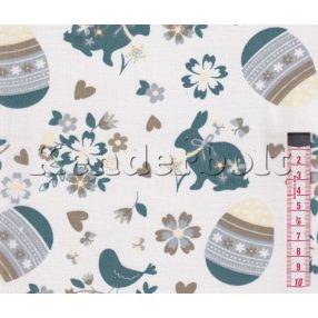 Húsvéti nyuszi (kék) pamutvászon