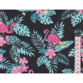 Flamingó (fekete) pamutvászon