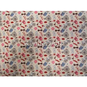 Biciklis bagoly pamutvászon