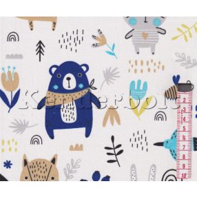 Erdő, erdő (sötétkék) pamutvászon