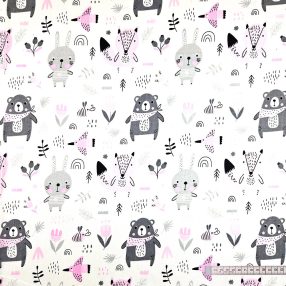 Erdő, erdő (rózsaszín) pamutvászon