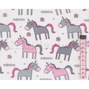 Unicorn (rózsaszín) gyerekmintás  pamutvászon