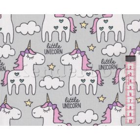Little unicorn (szürke) gyerekmintás  pamutvászon