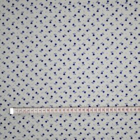 Tulipánok (fehér alapon királykék) pamutvászon