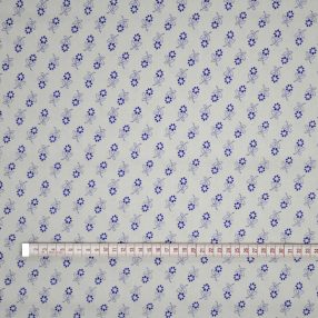 Margaréta (fehér alapon királykék) pamutvászon