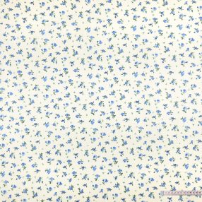 Szálas rózsa (kék) pamutvászon