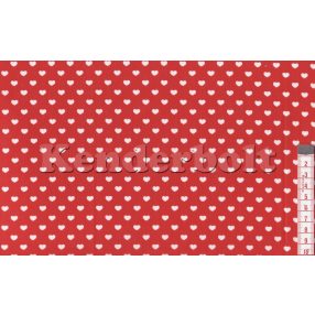 Szívecske (piros) pamutvászon