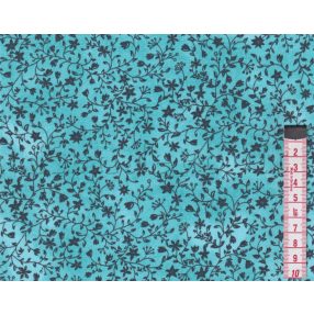 Virágos (petrol) pamutvászon