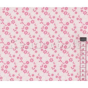 Színes virágok (rózsaszín) pamutvászon