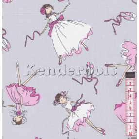 Balerina (szürke alap) pamutvászon