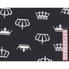Korona (fekete) pamutvászon
