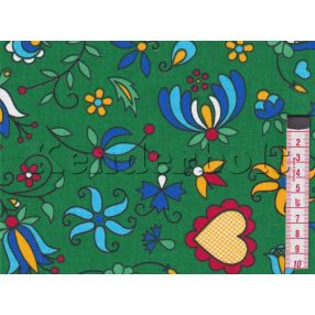 Matyó (zöld) pamutvászon