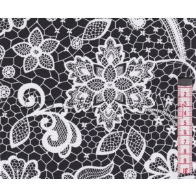 Csipke (fekete) pamutvászon