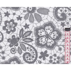 Csipke (fehér-szürke) pamutvászon