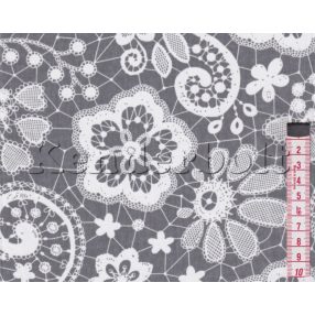 Csipke (szürke) pamutvászon