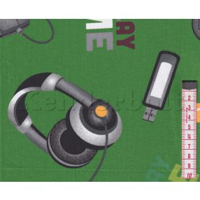 Gamer (zöld) pamutvászon