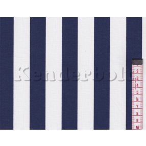 Csíkos, tengerészkék (23 mm) pamutvászon