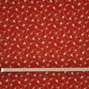 Apró tengerész (piros) pamutvászon