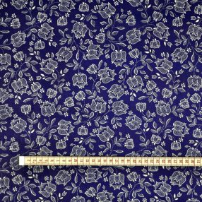 Nagy tulipánok (királykék) pamutvászon