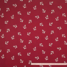 Horgonyok (piros) pamutvászon